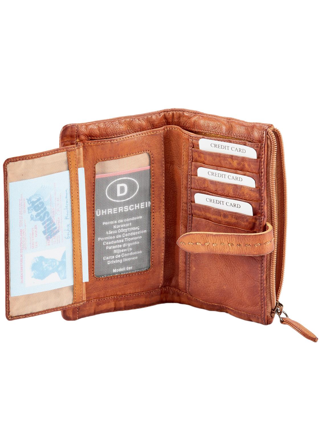 brown leather regular clutch - 14988050 - Standard Image - 3