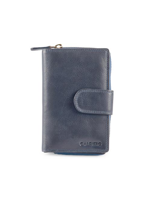 blue leather regular clutch - 14988054 - Standard Image - 0