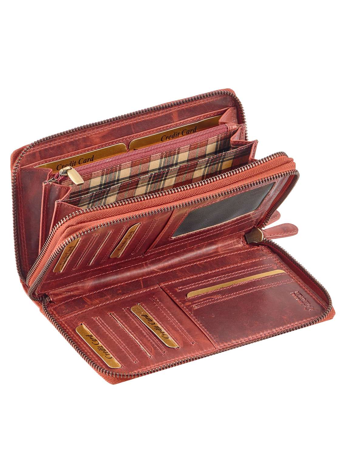 brown leather regular clutch - 14988062 -  Standard Image - 3