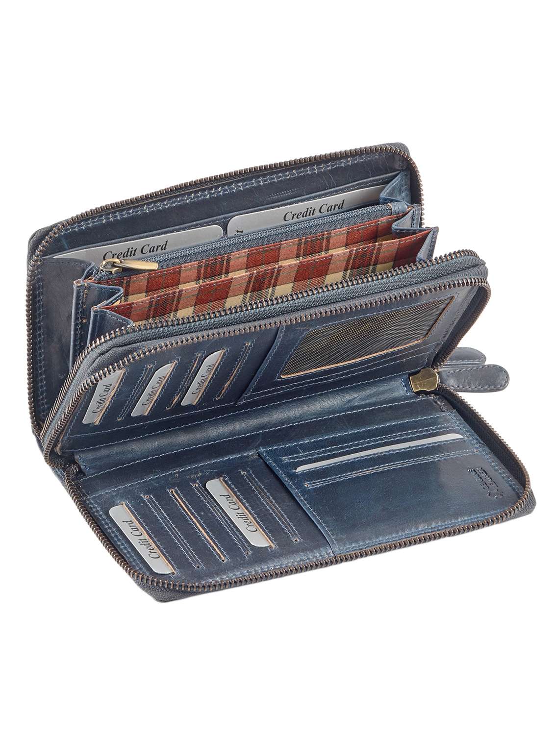 blue leather regular clutch - 14988063 -  Standard Image - 3