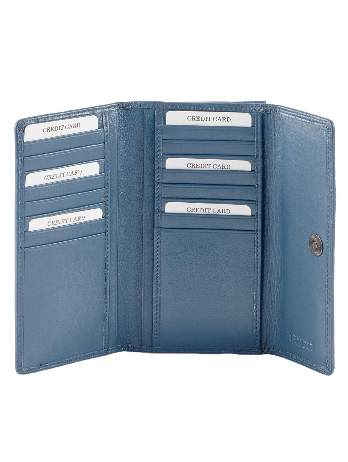 blue leather regular clutch - 14988067 - Standard Image - 3