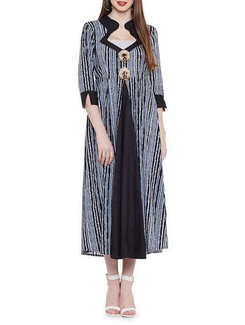 grey cotton aline kurta - 14989598 - Standard Image - 0