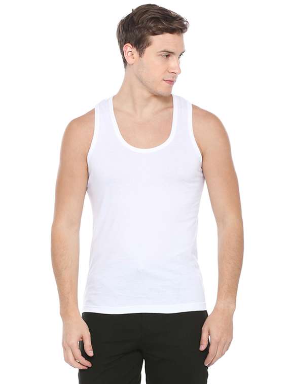 white  cotton vest