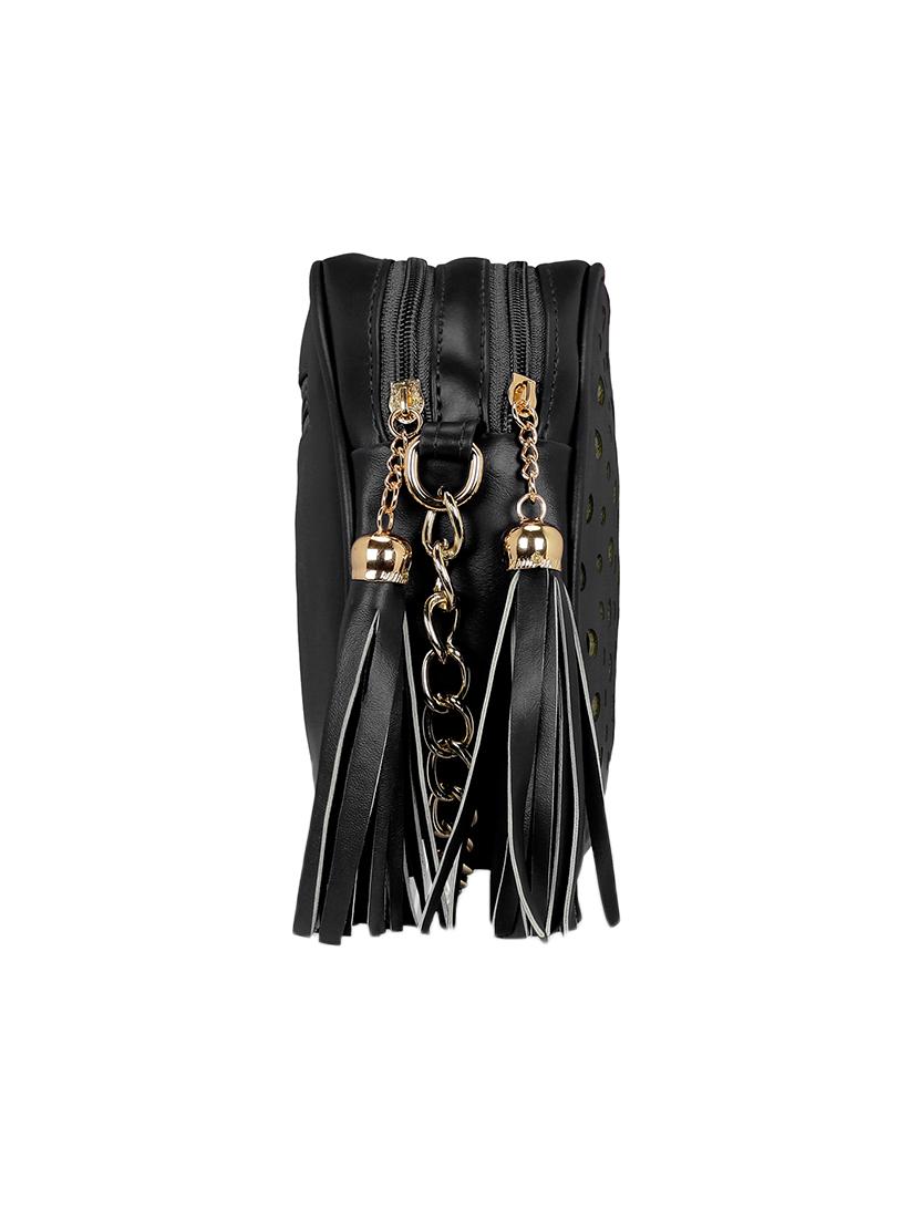 black leatherette sling bag - 14992710 - Standard Image - 3