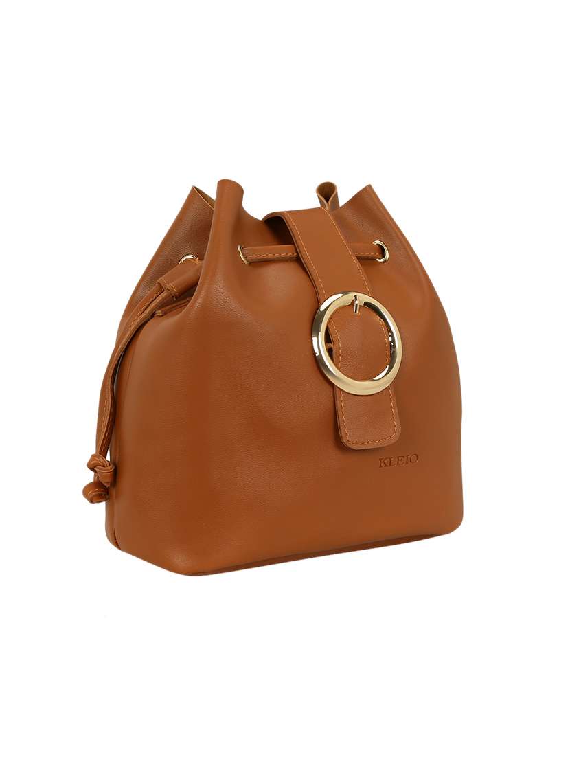 tan leatherette (pu) combo sling bag - 14992727 - Standard Image - 5