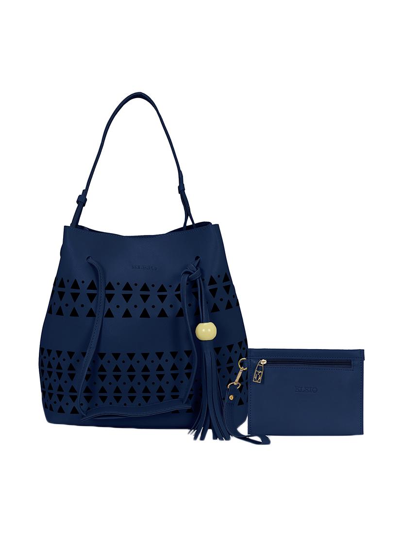 blue leatherette  combo tote - 14993081 -  Zoom Image - 0