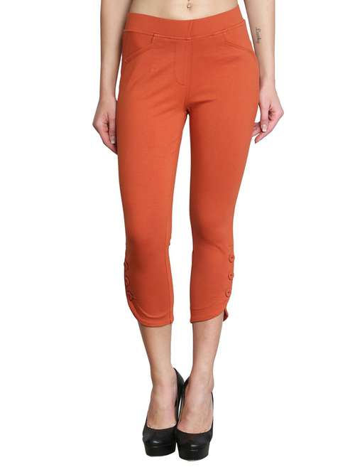 orange cotton capri - 14993757 -  Standard Image - 0