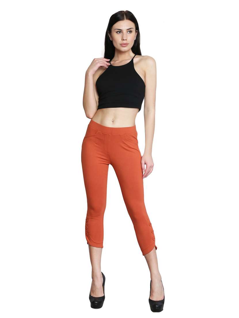 orange cotton capri - 14993757 - Standard Image - 3