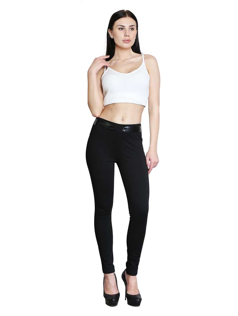 black cotton jeggings - 14993759 -  Standard Image - 3