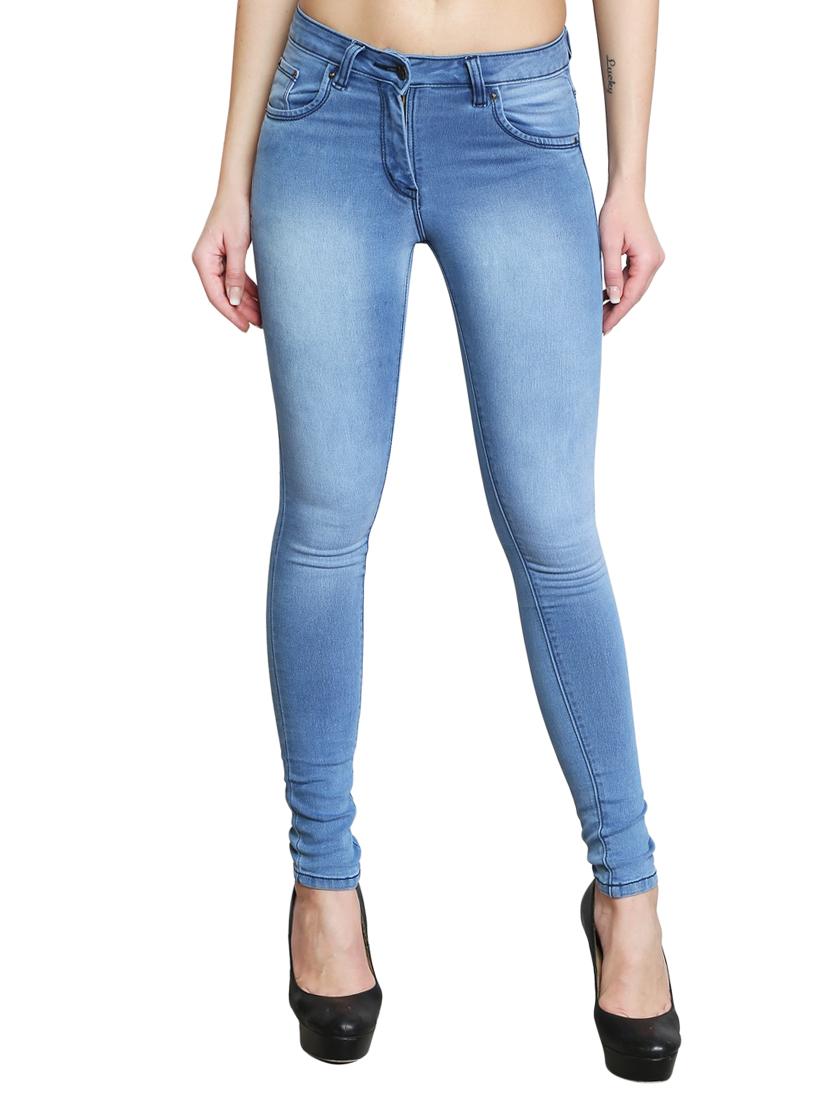 solid blue denim jeans - 14993770 -  Zoom Image - 0