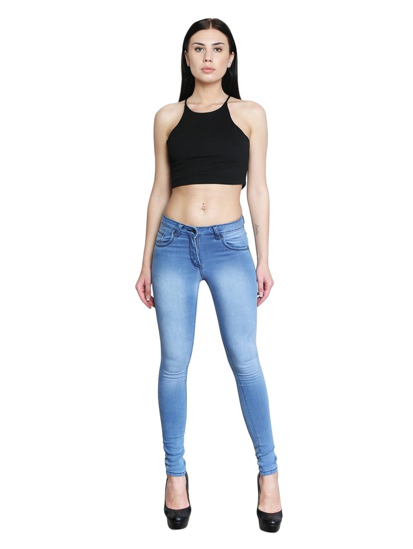 solid blue denim jeans - 14993770 - Standard Image - 3