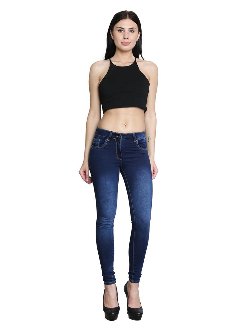 solid blue denim jeans - 14993771 - Standard Image - 3