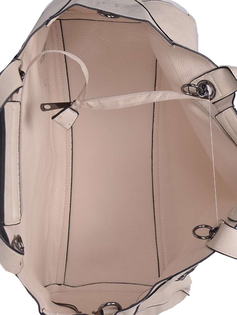 cream leatherette handbag - 14995048 -  Standard Image - 3