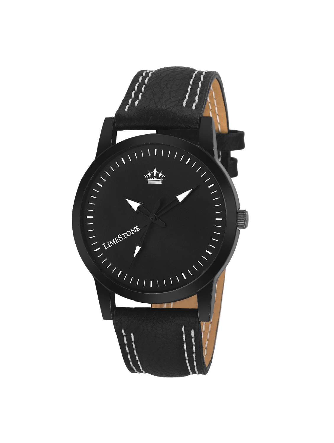 limestone signature series slim analogue black dial boys and mens watch - ls2649