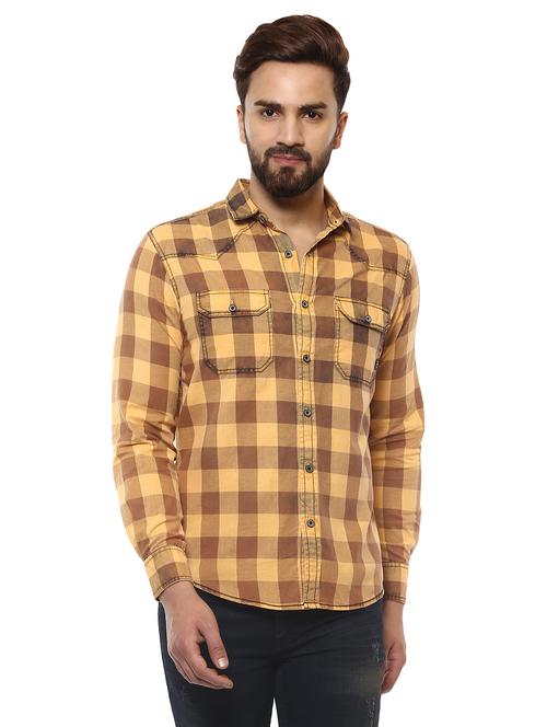 yellow cotton casual shirt - 14997156 -  Standard Image - 0