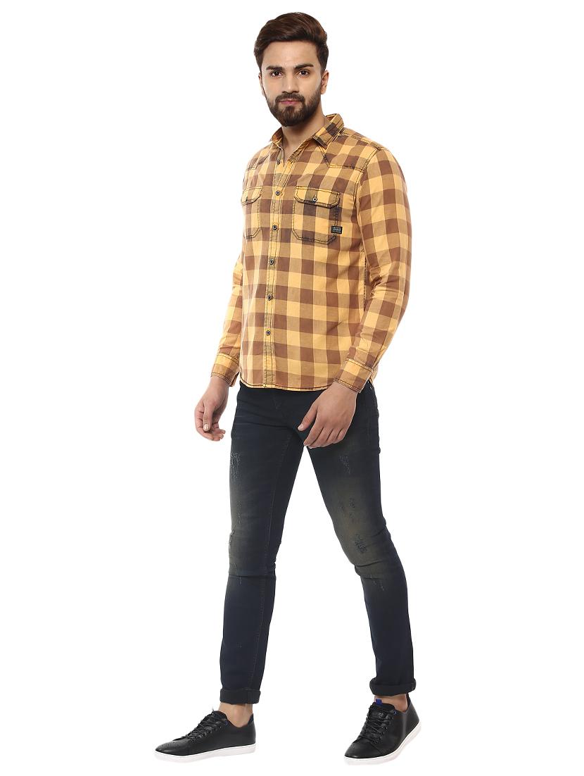 yellow cotton casual shirt - 14997156 - Standard Image - 3