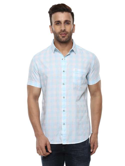 light blue cotton casual shirt - 14997158 - Standard Image - 0