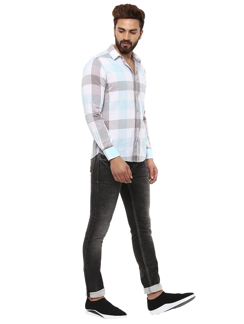 light blue cotton casual shirt - 14997167 - Standard Image - 3