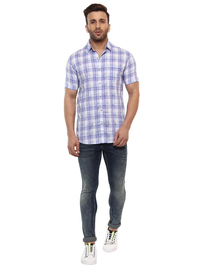 purple cotton casual shirt - 14997172 - Standard Image - 3