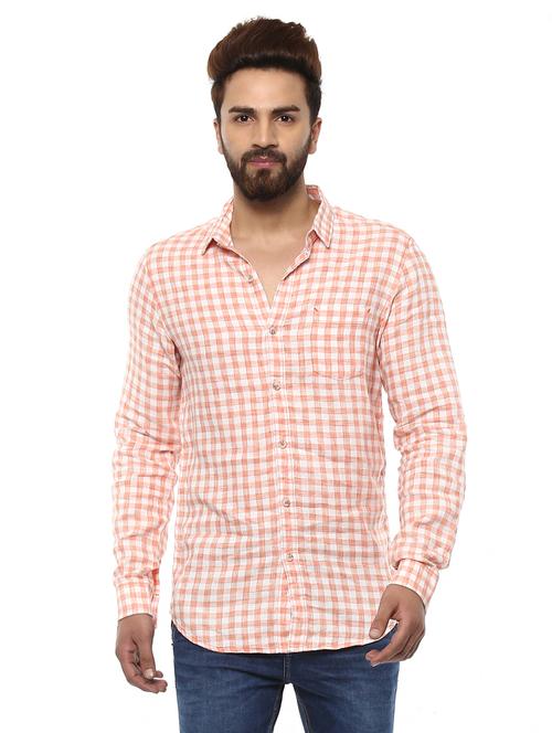 orange cotton casual shirt - 14997175 - Standard Image - 0
