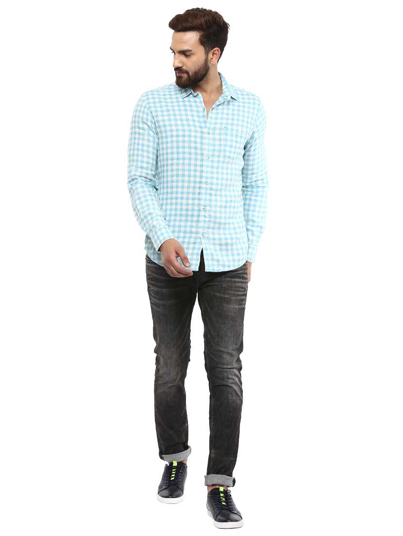 light blue cotton casual shirt - 14997176 - Standard Image - 3