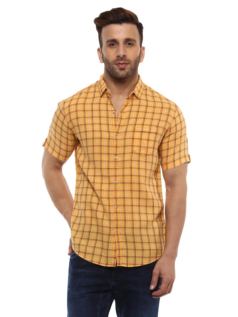 yellow cotton casual shirt - 14997179 - Zoom Image - 0