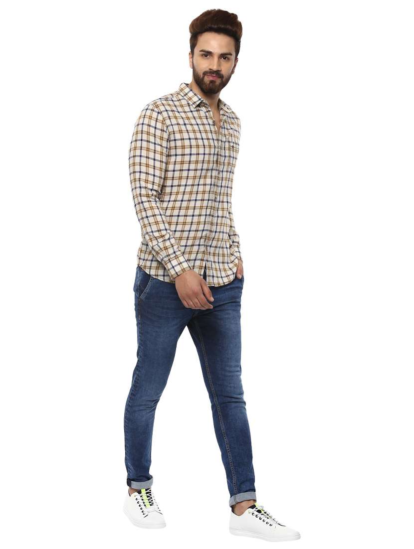 beige cotton casual shirt - 14997185 -  Standard Image - 3