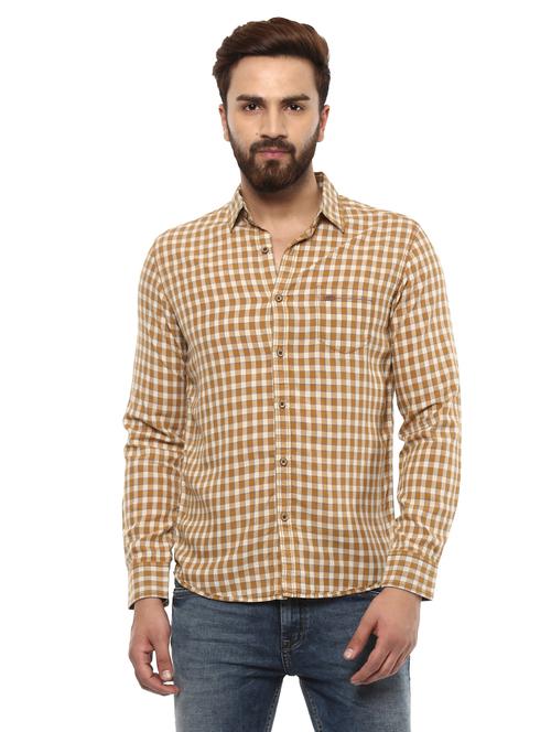 mustard cotton casual shirt - 14997187 - Standard Image - 0