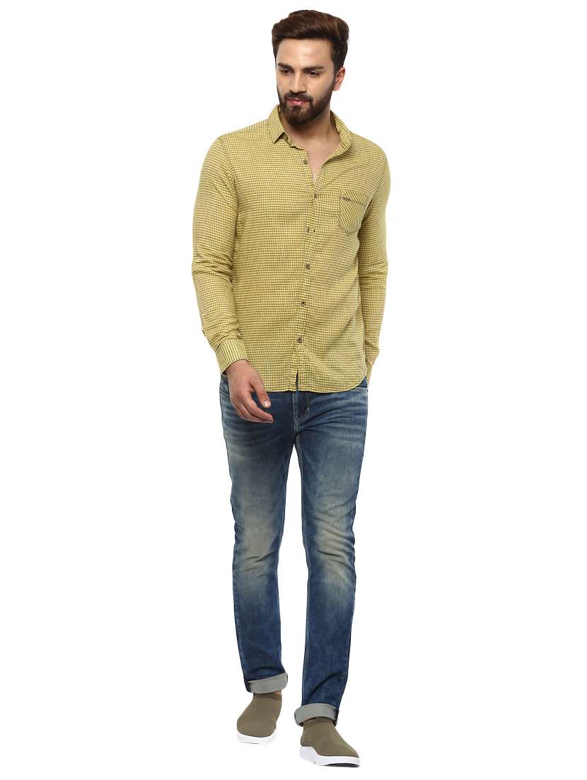 yellow cotton casual shirt - 14997192 - Standard Image - 3