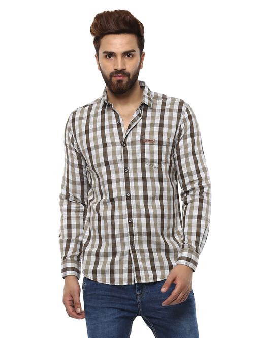 brown cotton casual shirt - 14997209 -  Standard Image - 0