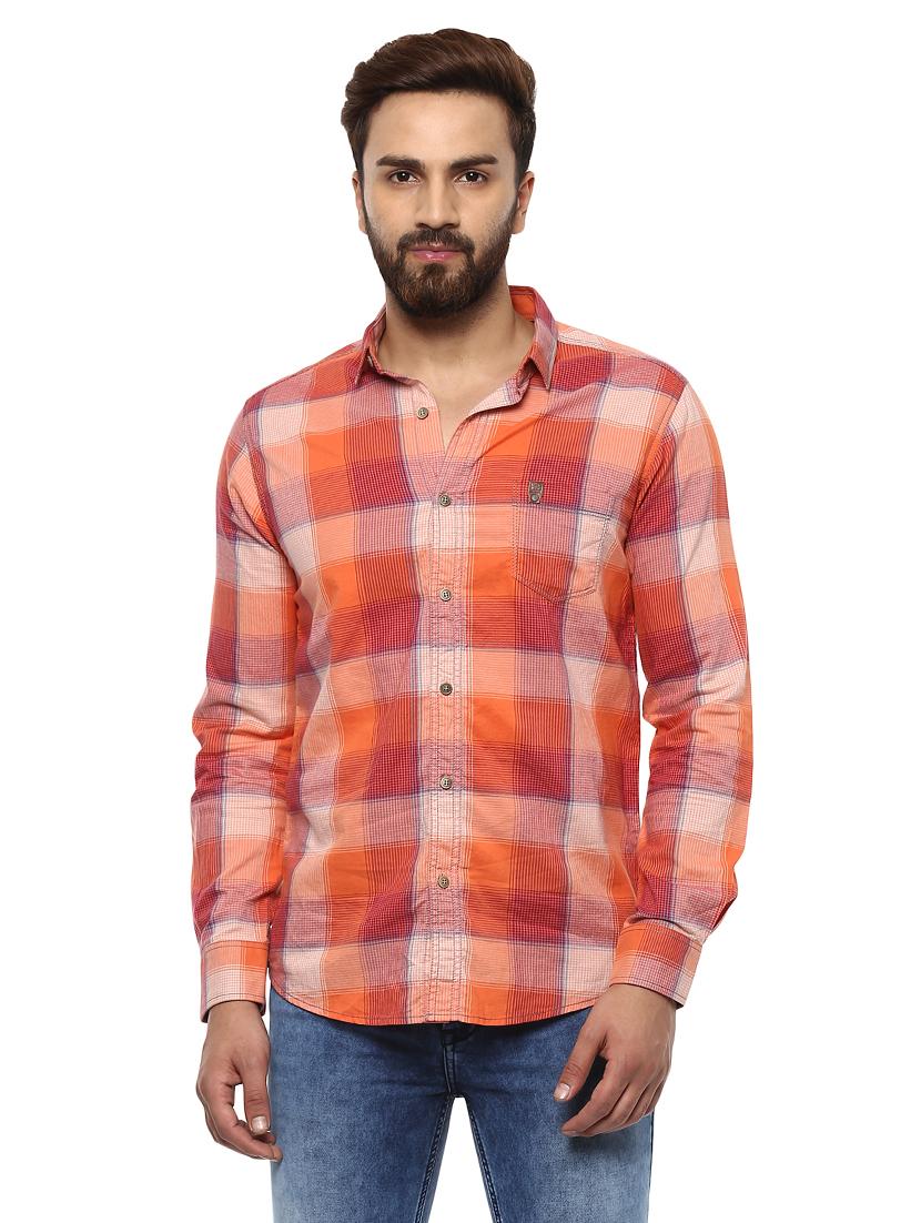 orange cotton casual shirt - 14997212 -  Zoom Image - 0