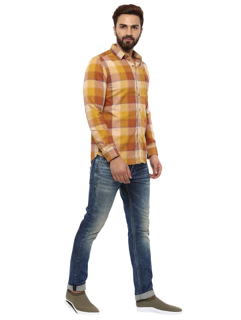 yellow cotton casual shirt - 14997213 - Standard Image - 3