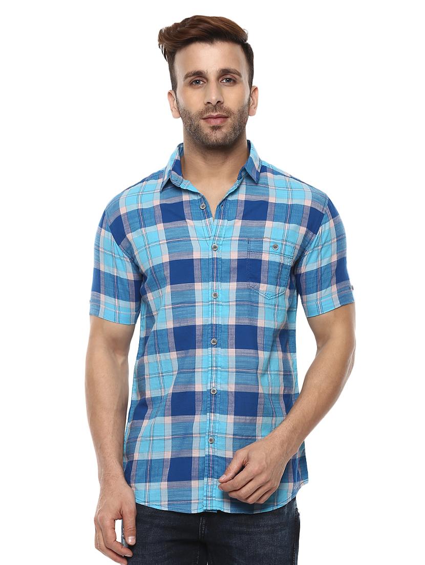 blue cotton casual shirt - 14997214 - Zoom Image - 0