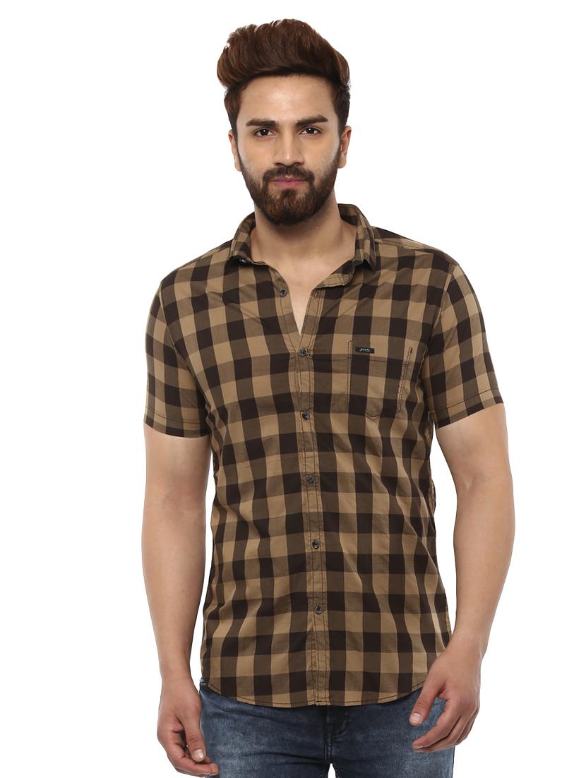 brown cotton casual shirt - 14997216 - Zoom Image - 0