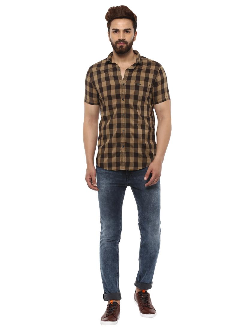 brown cotton casual shirt - 14997216 - Standard Image - 3