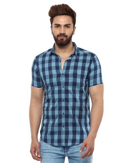 blue cotton casual shirt - 14997217 - Standard Image - 0