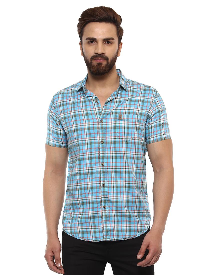 blue cotton casual shirt - 14997220 -  Zoom Image - 0