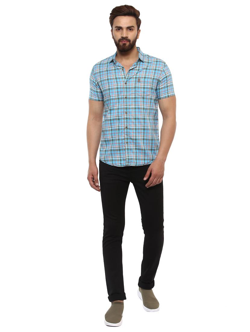 blue cotton casual shirt - 14997220 - Standard Image - 3