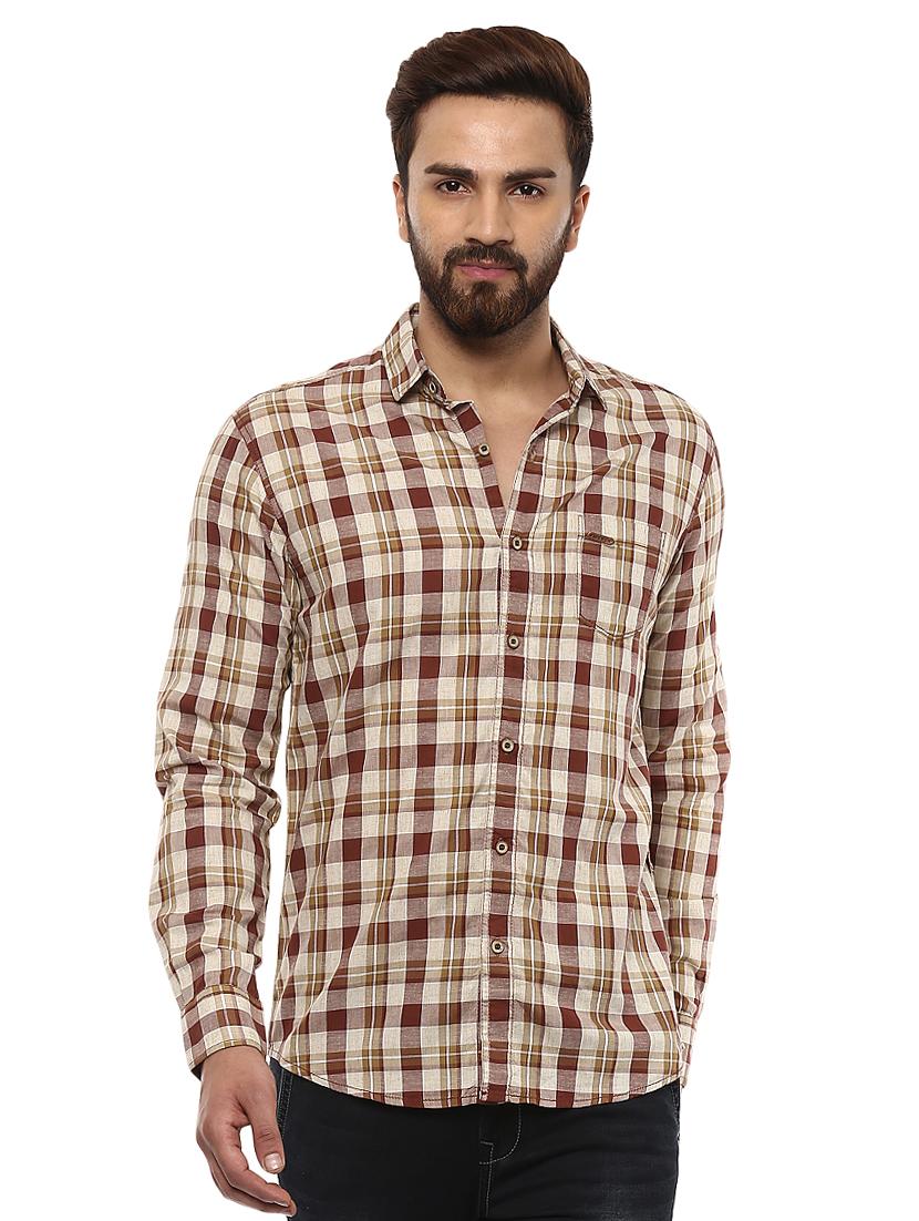 brown cotton casual shirt - 14997222 - Zoom Image - 0
