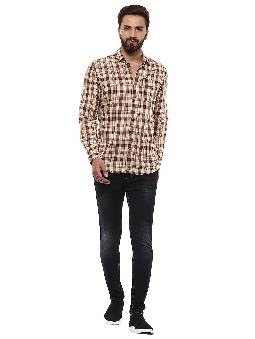 brown cotton casual shirt - 14997222 - Standard Image - 3