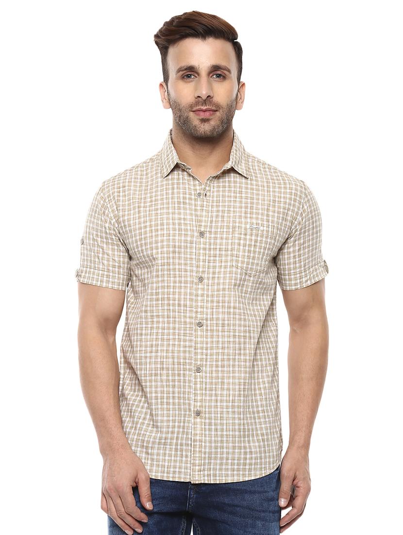 beige cotton casual shirt - 14997224 -  Zoom Image - 0