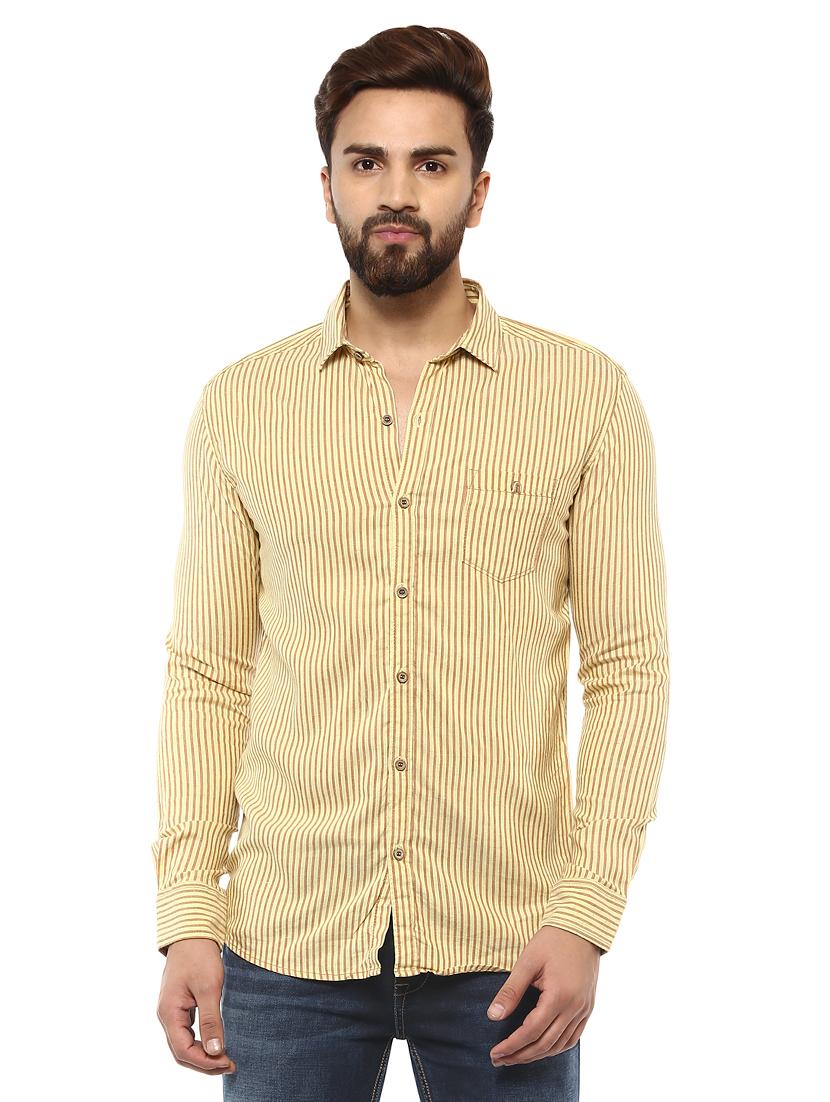 yellow cotton casual shirt - 14997237 - Zoom Image - 0