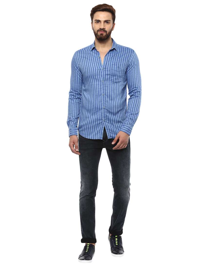 blue cotton casual shirt - 14997238 -  Standard Image - 3
