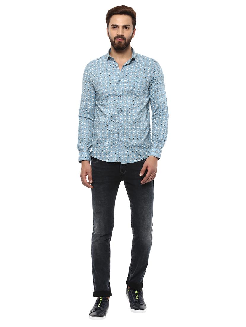 blue cotton casual shirt - 14997254 - Standard Image - 3