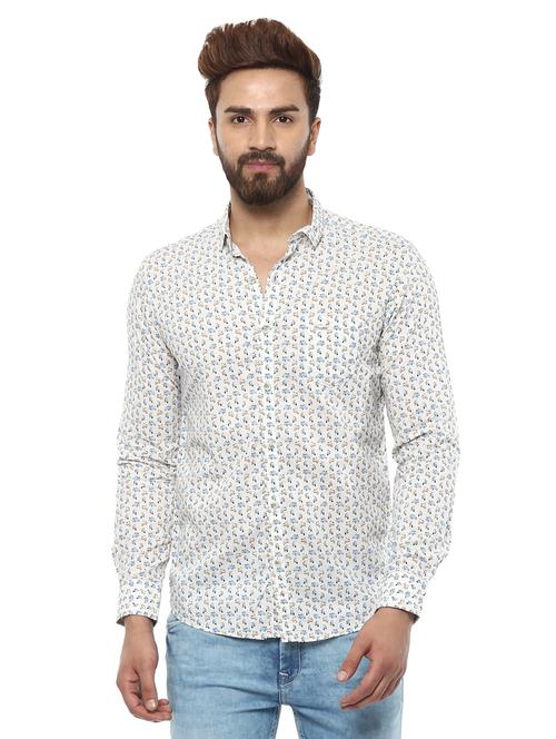 off white cotton casual shirt - 14997255 - Standard Image - 0