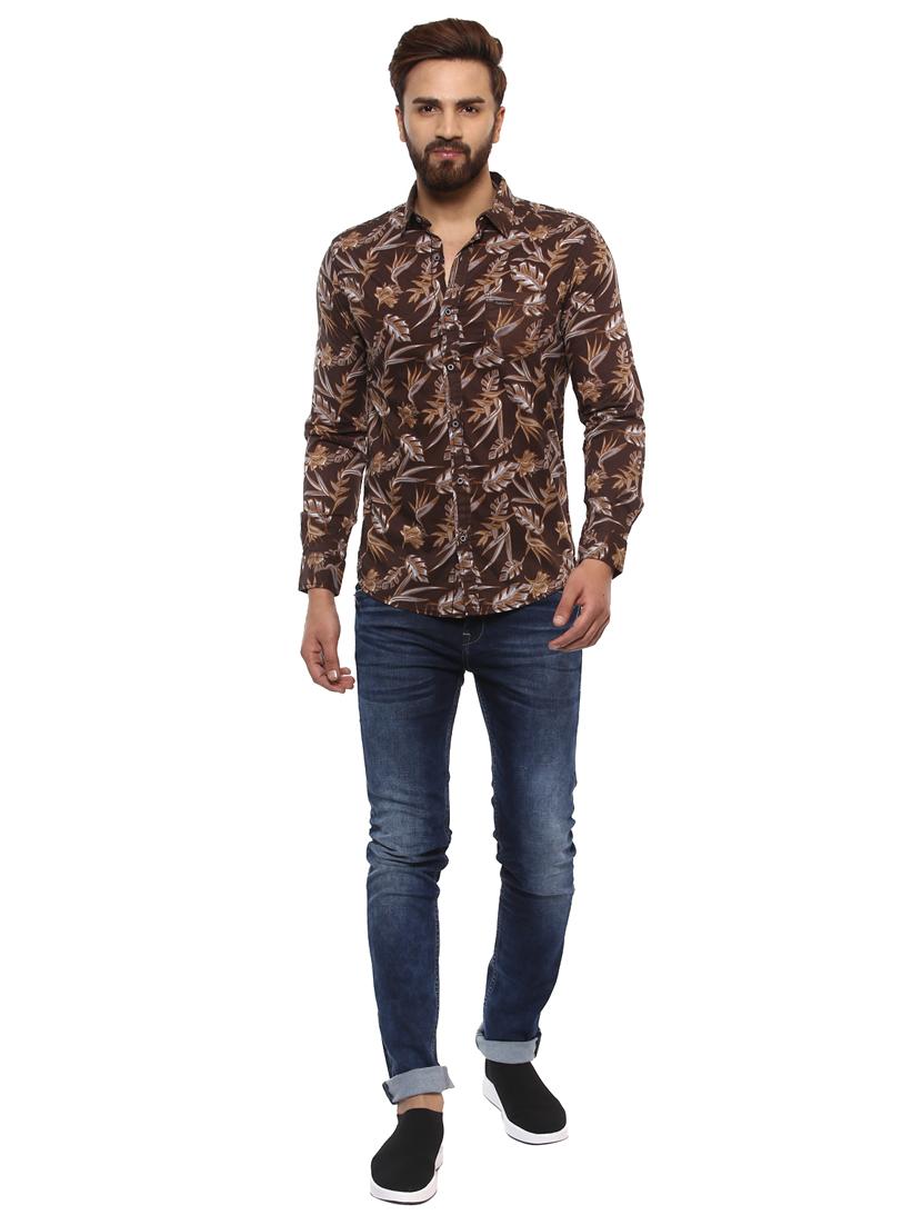brown cotton casual shirt - 14997263 - Standard Image - 3