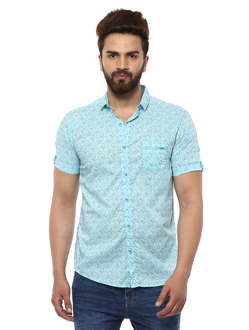light blue cotton casual shirt - 14997273 - Standard Image - 0