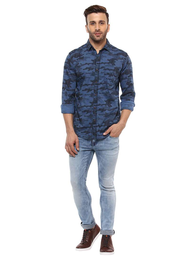 blue cotton casual shirt - 14997274 -  Standard Image - 3