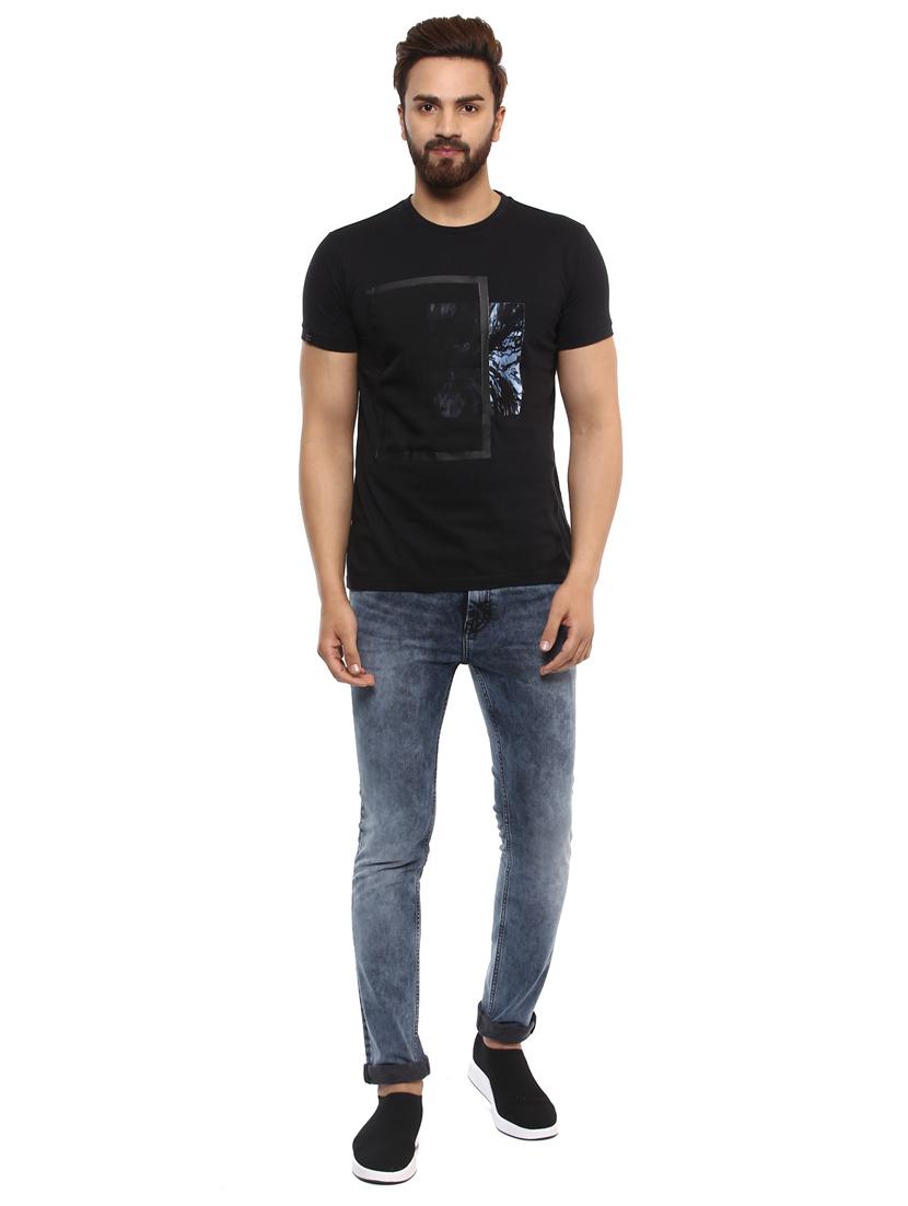 black cotton front print tshirt - 14997296 - Standard Image - 3