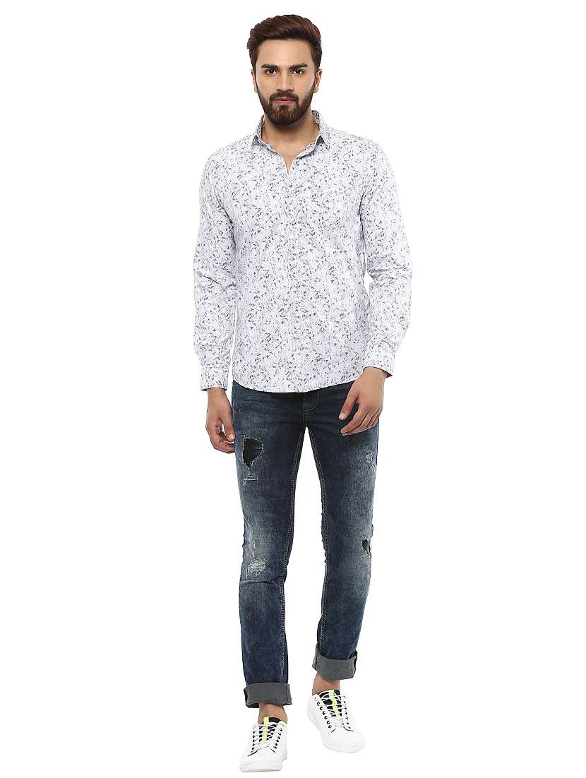white cotton casual shirt - 14997343 - Standard Image - 3
